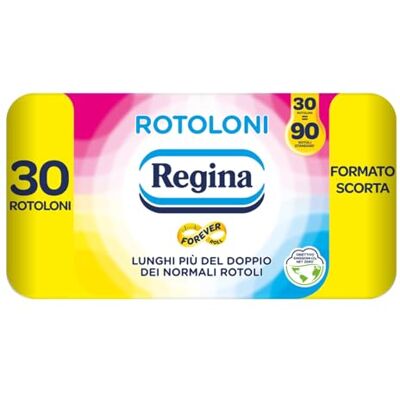Regina Rotoloni, 30 Maxi Rotoli di Carta Igienica a 2 Veli Regina Rotoloni, 30 Maxi Rotoli di Carta Igienica a 2 Veli