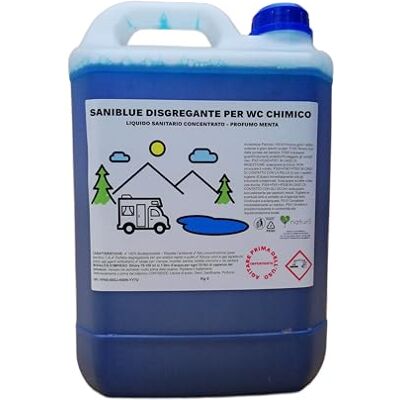 Naturii Saniblue Liquido Sanitario Disgregante Concentrato per Wc Chimico, 5 kg per Serbatoio Camper, roulotte Gabinetto da Campeggio, Acque Nere, WC Portatile portatili Toilette chimiche profumo agrumi Naturii Saniblue Liquido Sanitario Disgregante Concentrato per Wc Chimico, 5 kg per Serbatoio Camper, roulotte Gabinetto da Campeggio, Acque Nere, WC Portatile portatili Toilette chimiche profumo agrumi