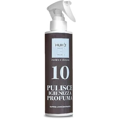 MUHA' Spray Multiuso Concentrato Detergente, Igienizzante Annulla gli Odori, Fragranza Ambra & Cotone, Formato da 200 ml MUHA' Spray Multiuso Concentrato Detergente, Igienizzante Annulla gli Odori, Fragranza Ambra & Cotone, Formato da 200 ml