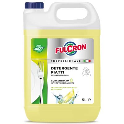 FULCRON Detergente Piatti Concentrato Per Lavaggio Manuale, Azione Altamente Sgrassante, Detersivo Piatti Profumo Agrumi, 5 L FULCRON Detergente Piatti Concentrato Per Lavaggio Manuale, Azione Altamente Sgrassante, Detersivo Piatti Profumo Agrumi, 5 L
