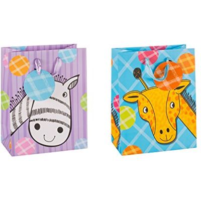 TSI Sacchetti Regalo - Zebra & Giraffa - 12 pz - Medio TSI Sacchetti Regalo - Zebra & Giraffa - 12 pz - Medio