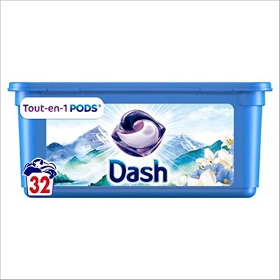 Dash Tutto in 1 Pods Carezza Aerea Detersivo in Capsule, 32 Capsule Dash Tutto in 1 Pods Carezza Aerea Detersivo in Capsule, 32 Capsule