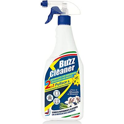 EURO MARKETING MANUFACTURING Buzz Cleaner Detergente Per Zanzariere E Repellente Per Insetti, Profumazione A Base Di Citronella E Geranio, 750 Millilitro EURO MARKETING MANUFACTURING Buzz Cleaner Detergente Per Zanzariere E Repellente Per Insetti, Profumazione A Base Di Citronella E Geranio, 750 Millilitro