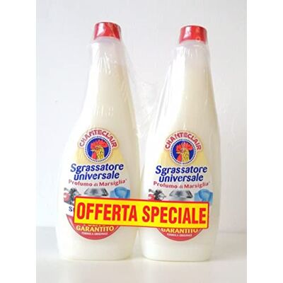 CHANTECLAIR Sgrassatore Universale Profumo di Marsiglia, Confezione 2 Flaconi x 600 ml CHANTECLAIR Sgrassatore Universale Profumo di Marsiglia, Confezione 2 Flaconi x 600 ml