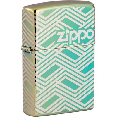 Zippo Accendino antivento Astratto Laser lucido blu-verde laser a 360°, ricaricabile, riutilizzabile, design antivento, prodotto negli Stati Uniti Zippo Accendino antivento Astratto Laser lucido blu-verde laser a 360°, ricaricabile, riutilizzabile, design antivento, prodotto negli Stati Uniti