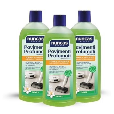 Nuncas Pavimenti Profumati Detergente Pavimenti Formula Specifica per Robot e Lavapavimenti Zagara Multipack Confezione da 3 x 500 ml Nuncas Pavimenti Profumati Detergente Pavimenti Formula Specifica per Robot e Lavapavimenti Zagara Multipack Confezione da 3 x 500 ml