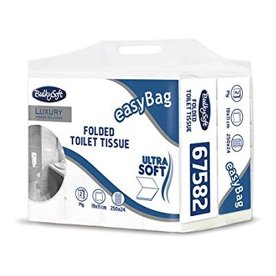 Bulky Soft Carta igienica intercalata 67582, 2 veli, Easybag (confezione da 6000 fogli) Bulky Soft Carta igienica intercalata 67582, 2 veli, Easybag (confezione da 6000 fogli)