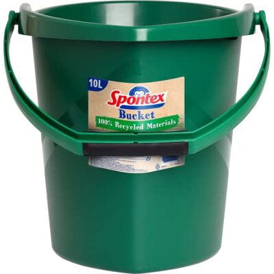 Spontex Eco Green Secchio in materiale riciclato al 100% con manico sul fondo del secchio, capacità 10 l, colore: Verde Spontex Eco Green Secchio in materiale riciclato al 100% con manico sul fondo del secchio, capacità 10 l, colore: Verde
