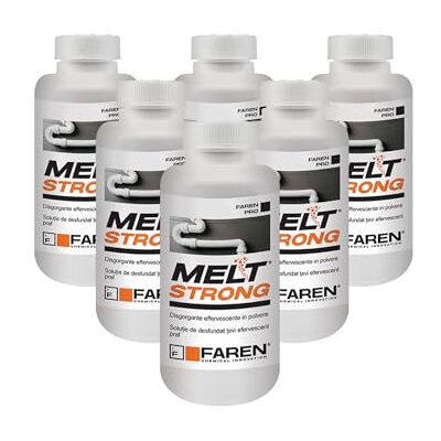 FAREN MELT STRONG, Disgorgante Granulare Effervescente,Stura Wc Lavandino,Elimina i cattivi odori, 600gr (6) FAREN MELT STRONG, Disgorgante Granulare Effervescente,Stura Wc Lavandino,Elimina i cattivi odori, 600gr (6)