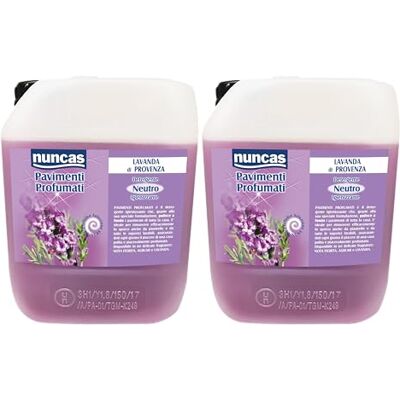 Nuncas Pavimenti Profumati Detergente Pavimenti, Lavanda, Pack da 5 l x 2 Nuncas Pavimenti Profumati Detergente Pavimenti, Lavanda, Pack da 5 l x 2