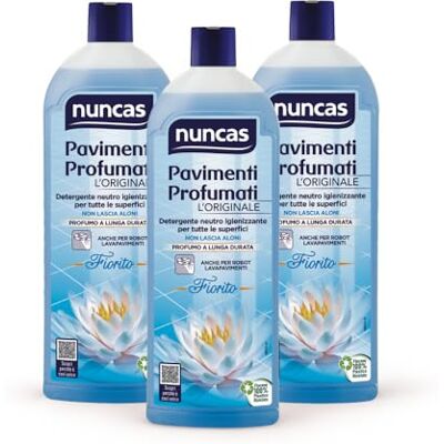 Nuncas Pavimenti Profumati Detergente Pavimenti, Fiorito, Multipack, Confezione da 3 x 1 litri Nuncas Pavimenti Profumati Detergente Pavimenti, Fiorito, Multipack, Confezione da 3 x 1 litri