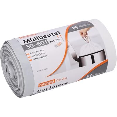 DEISS Modello - Sacchi della spazzatura 50-60L per Brabantia Touch Bin - 30 pezzi DEISS Modello - Sacchi della spazzatura 50-60L per Brabantia Touch Bin - 30 pezzi