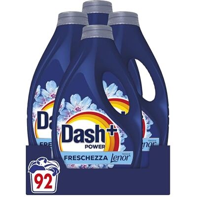 Dash Power Detersivo Liquido Lavatrice, 92 Lavaggi (4x23), Freschezza Di Lenor, Risveglio Primaverile, rimuove addirittura gli odori di sudore vecchi di 7 giorni, per una pulizia impeccabile Dash Power Detersivo Liquido Lavatrice, 92 Lavaggi (4x23), Freschezza Di Lenor, Risveglio Primaverile, rimuove addirittura gli odori di sudore vecchi di 7 giorni, per una pulizia impeccabile
