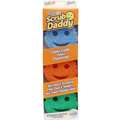 Scrub Daddy Colors Spugna Piatti Lavabile, Spugne Cucina e Bagno, Spugnette Lavapiatti Non Graffia con Design Morbido e Compatto FlexTexture, Lavabile in Lavastoviglie, 3 Pz Multicolore Scrub Daddy Colors Spugna Piatti Lavabile, Spugne Cucina e Bagno, Spugnette Lavapiatti Non Graffia con Design Morbido e Compatto FlexTexture, Lavabile in Lavastoviglie, 3 Pz Multicolore