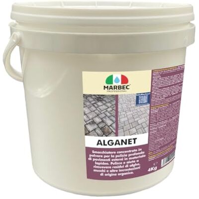 Marbec Alganet® 4KG Detergente smacchiante in polvere, rimuove annerimenti da pietra, cotto, gres, cemento e PVC. Marbec Alganet® 4KG Detergente smacchiante in polvere, rimuove annerimenti da pietra, cotto, gres, cemento e PVC.