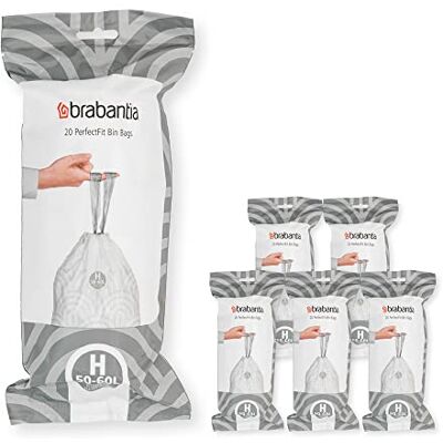 Brabantia PerfectFit Bags, Code H, 50-60L,120 Bags Brabantia PerfectFit Bags, Code H, 50-60L,120 Bags