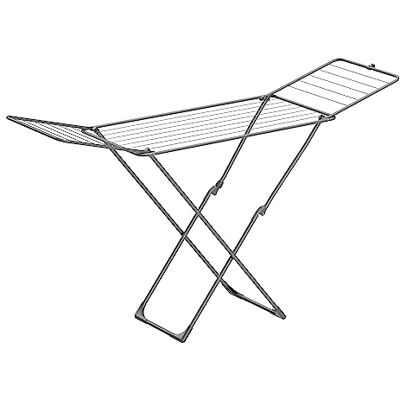 SONGMICS Stendibiancheria, Stendino Pieghevole con Ali, Stendibiancheria da Pavimento, Salvaspazio, per Interno ed Esterno, per Biancheria da Letto, Grigio LLR540G01 SONGMICS Stendibiancheria, Stendino Pieghevole con Ali, Stendibiancheria da Pavimento, Salvaspazio, per Interno ed Esterno, per Biancheria da Letto, Grigio LLR540G01
