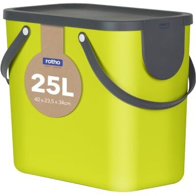 Rotho Albula Sistema di Separazione dei Rifiuti per la Cucina, Plastica (PP) senza BPA, Verde/Grigio (Antracite), 25 L, 40.0 x 23.5 x 34.0 cm Rotho Albula Sistema di Separazione dei Rifiuti per la Cucina, Plastica (PP) senza BPA, Verde/Grigio (Antracite), 25 L, 40.0 x 23.5 x 34.0 cm