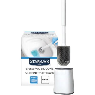 STARWAX Spazzolino WC silicone double face, Bianco Pulizia facile anche nei punti difficili, asciuga rapidamente e senza odori, resistente STARWAX Spazzolino WC silicone double face, Bianco Pulizia facile anche nei punti difficili, asciuga rapidamente e senza odori, resistente