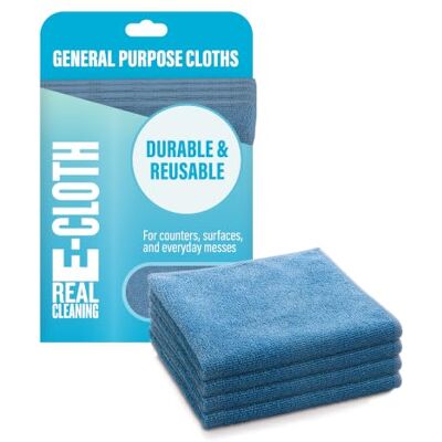 E-Cloth - General Microfibre - Blu - Confezione da 4 - Panno pulizia E-Cloth - General Microfibre - Blu - Confezione da 4 - Panno pulizia