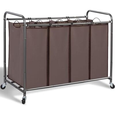 STORAGE MANIAC Cesto portabiancheria con 4 contenitori per il bucato, 4 cesti rimovibili, con ruote resistenti bloccabili STORAGE MANIAC Cesto portabiancheria con 4 contenitori per il bucato, 4 cesti rimovibili, con ruote resistenti bloccabili