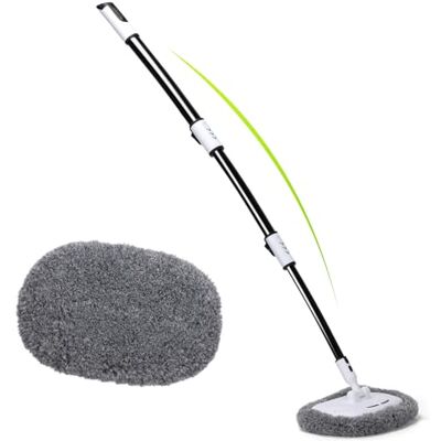 Alyvisun Spazzola lavaggio auto curva a 15° con manico telescopico da 120cm e asta in lega di alluminio, 2 testine in chenille morbido per il lavaggio di auto, camion, SUV, camper Alyvisun Spazzola lavaggio auto curva a 15° con manico telescopico da 120cm e asta in lega di alluminio, 2 testine in chenille morbido per il lavaggio di auto, camion, SUV, camper