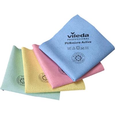 Vileda Professional ,Panno microfibra PURmicro Colors,4pz,38x35cm,Multiuso Vileda Professional ,Panno microfibra PURmicro Colors,4pz,38x35cm,Multiuso