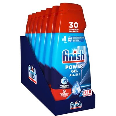 Finish Powergel Detersivo Lavastoviglie Fresh, Gel Lavastoviglie, 210 Lavaggi, 7 confezioni da 30 Lavaggi di Liquido Lavastoviglie Finish Powergel Detersivo Lavastoviglie Fresh, Gel Lavastoviglie, 210 Lavaggi, 7 confezioni da 30 Lavaggi di Liquido Lavastoviglie
