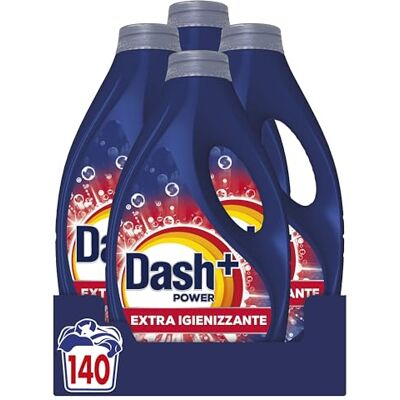 Dash Power + Extra Igienizzante, Detersivo Liquido Lavatrice, 140 Lavaggi (35x4), Pulizia Profonda Contro Sporco E Batteri, Pulizia Impeccabile Dash Power + Extra Igienizzante, Detersivo Liquido Lavatrice, 140 Lavaggi (35x4), Pulizia Profonda Contro Sporco E Batteri, Pulizia Impeccabile