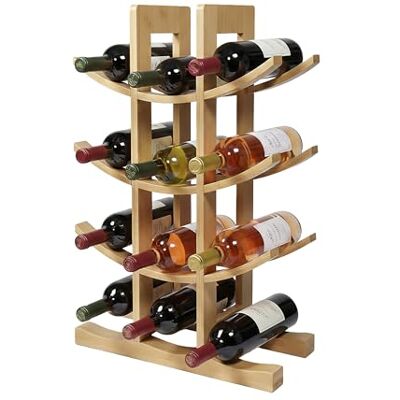 Relaxdays cantinetta in bambù per 12 Bottiglie, 41 x 30 x 14,5 cm, Porta Vino Rosso e Bianco Naturale Relaxdays cantinetta in bambù per 12 Bottiglie, 41 x 30 x 14,5 cm, Porta Vino Rosso e Bianco Naturale