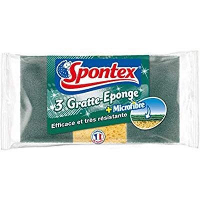 Spontex Spugna spugnetta spugnetta + microfibra, efficace e molto resistente, 3 spugne Spontex Spugna spugnetta spugnetta + microfibra, efficace e molto resistente, 3 spugne