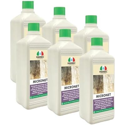 Marbec Micronet® 1LTx6Pz detergente concentrato, gres porcellanato, ceramica, pietre lucidate, superfici microporose, pulizia profonda Marbec Micronet® 1LTx6Pz detergente concentrato, gres porcellanato, ceramica, pietre lucidate, superfici microporose, pulizia profonda
