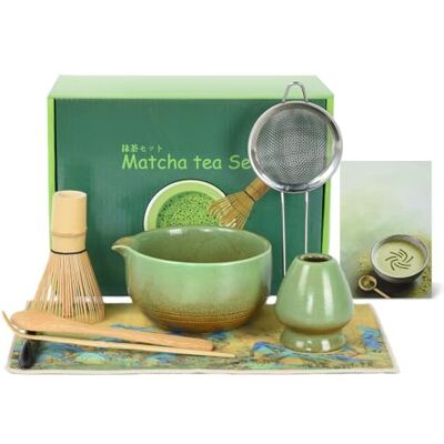 OTraki 9 Pezzi Macha Tea Kit, Kit Matcha Completo Accessori Per La Cerimonia Del Tè Giapponese, Ciotole Per Matcha, Paletta, Frusta Per Matcha Fatto A Mano, Confezione Per La Famiglia E Gli Amici OTraki 9 Pezzi Macha Tea Kit, Kit Matcha Completo Accessori Per La Cerimonia Del Tè Giapponese, Ciotole Per Matcha, Paletta, Frusta Per Matcha Fatto A Mano, Confezione Per La Famiglia E Gli Amici
