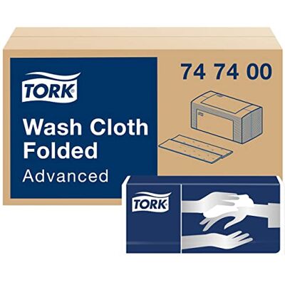 Tork Panno per lavaggio pazienti monouso Advanced, 4 veli, 20 conf. x 120 panni, 19 cm x 25 cm, resistente, bianco Tork Panno per lavaggio pazienti monouso Advanced, 4 veli, 20 conf. x 120 panni, 19 cm x 25 cm, resistente, bianco
