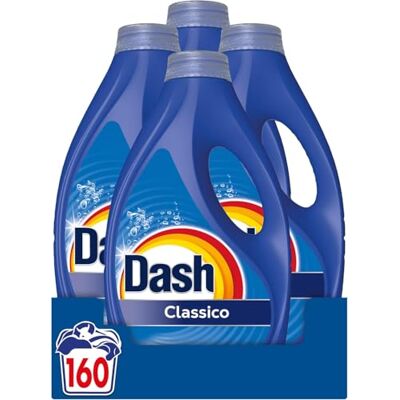 Dash Power Detersivo Liquido Lavatrice, 160 Lavaggi (4x40), Classico, Rimuove Le Macchie, Igienizza, Brillantezza Per I Capi Dash Power Detersivo Liquido Lavatrice, 160 Lavaggi (4x40), Classico, Rimuove Le Macchie, Igienizza, Brillantezza Per I Capi