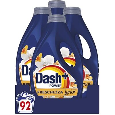 Dash Power Detersivo Liquido Lavatrice, 92 Lavaggi (4x23), Freschezza Di Lenor, Oro e Fiori di Vaniglia, Freschezza che dura 7 Giorni, Pulizia Impeccabile Dash Power Detersivo Liquido Lavatrice, 92 Lavaggi (4x23), Freschezza Di Lenor, Oro e Fiori di Vaniglia, Freschezza che dura 7 Giorni, Pulizia Impeccabile
