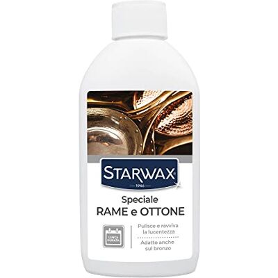 STARWAX Speciale rame, bronzo e ottone, 250ml Pulisce, smacchia, ravviva la lucentezza, effetto lunga durata, senza ammoniaca STARWAX Speciale rame, bronzo e ottone, 250ml Pulisce, smacchia, ravviva la lucentezza, effetto lunga durata, senza ammoniaca