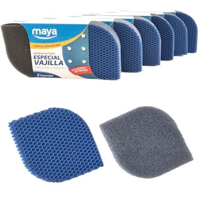 Maya Spugna EVO per stoviglie. Pulisce senza graffi. Non lascia residui di cibo. Lavabile in lavastoviglie e lavatrice. Dimensioni 12 x 8,5 x 2,5 cm, confezione da 12 spugne (blu) Maya Spugna EVO per stoviglie. Pulisce senza graffi. Non lascia residui di cibo. Lavabile in lavastoviglie e lavatrice. Dimensioni 12 x 8,5 x 2,5 cm, confezione da 12 spugne (blu)