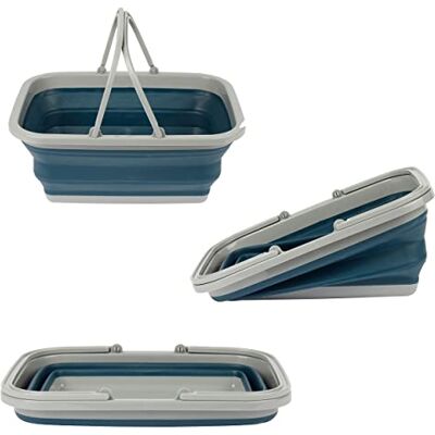 Beldray LA028527FEU7 Cesto portabiancheria pieghevole con 2 manici, capacità 15 litri, salvaspazio, portatile, per campeggio e festival, colore: blu navy Beldray LA028527FEU7 Cesto portabiancheria pieghevole con 2 manici, capacità 15 litri, salvaspazio, portatile, per campeggio e festival, colore: blu navy