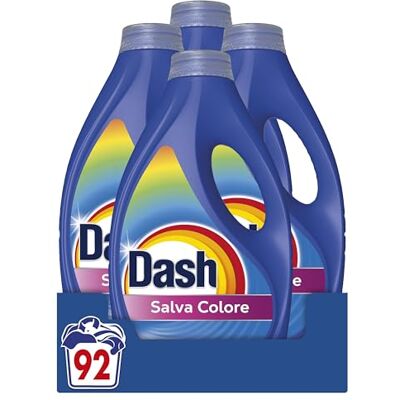 Dash Detersivo Liquido Lavatrice, 92 Lavaggi, Salva Colore, Rimuove Le Macchie, Igienizza, Brillantezza Per I Capi Dash Detersivo Liquido Lavatrice, 92 Lavaggi, Salva Colore, Rimuove Le Macchie, Igienizza, Brillantezza Per I Capi