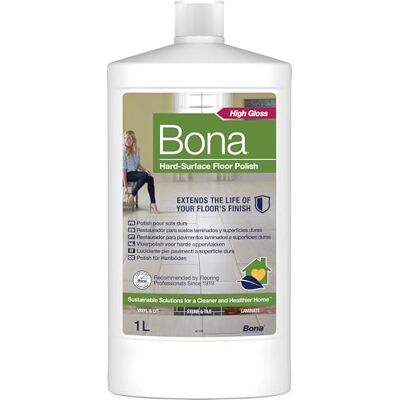 Bona lucidante per pavimenti in superfici dure 1 L, alto lucido, per pietra, piastrelle e laminato, prodotto per laminato, lucidissimo pavimenti, piastrelle pavimento, lucidissimi, cura Bona lucidante per pavimenti in superfici dure 1 L, alto lucido, per pietra, piastrelle e laminato, prodotto per laminato, lucidissimo pavimenti, piastrelle pavimento, lucidissimi, cura