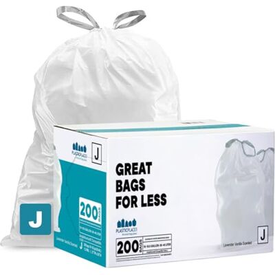 Plasticplace Fodere per bidoni della spazzatura profumate alla lavanda e alla vaniglia morbida, compatibili con codice J (200 pezzi) │ 38-40 litri │ 53,3 x 71,1 cm Plasticplace Fodere per bidoni della spazzatura profumate alla lavanda e alla vaniglia morbida, compatibili con codice J (200 pezzi) │ 38-40 litri │ 53,3 x 71,1 cm