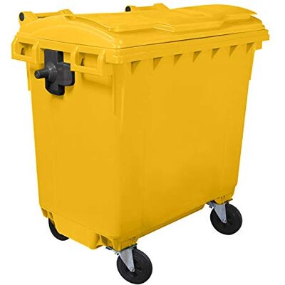 Mobil Plastic Cassonetto 4 ruote porta rifiuti immondizia lt. 770 GIALLO Mobil Plastic Cassonetto 4 ruote porta rifiuti immondizia lt. 770 GIALLO