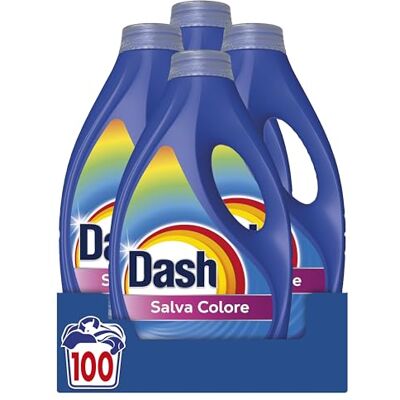 Dash Detersivo Liquido Lavatrice, 100 Lavaggi, Salva Colore, Rimuove Le Macchie, Igienizza, Brillantezza Per I Capi Dash Detersivo Liquido Lavatrice, 100 Lavaggi, Salva Colore, Rimuove Le Macchie, Igienizza, Brillantezza Per I Capi