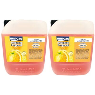 Nuncas Pavimenti Profumati Detergente Pavimenti, Agrumi, Pack da 5 l x 2 Nuncas Pavimenti Profumati Detergente Pavimenti, Agrumi, Pack da 5 l x 2