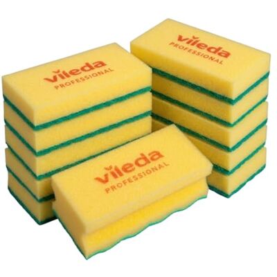 Vileda Professional ,Spugna Abrasiva PurActive,Giallo,10pz,14x6cm,Antigraffio Vileda Professional ,Spugna Abrasiva PurActive,Giallo,10pz,14x6cm,Antigraffio