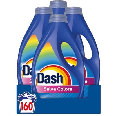 Dash Detersivo Liquido Lavatrice, 160 Lavaggi (4x40), Salva Colore, Brillantezza Per I Capi, Rimuove Le Macchi e Igienizza, Efficace Anche A Freddo E In Cicli Brevi Dash Detersivo Liquido Lavatrice, 160 Lavaggi (4x40), Salva Colore, Brillantezza Per I Capi, Rimuove Le Macchi e Igienizza, Efficace Anche A Freddo E In Cicli Brevi