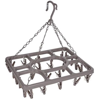 Homéa , Stendibiancheria in plastica, 26 pinze, 38 x 29,5 cm, colore: tortora Homéa , Stendibiancheria in plastica, 26 pinze, 38 x 29,5 cm, colore: tortora