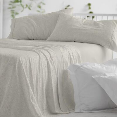 Blanco Set di Lenzuola, Cotone, 50% Poliestere, Salvia, Ancho de 150 a 160 Blanco Set di Lenzuola, Cotone, 50% Poliestere, Salvia, Ancho de 150 a 160