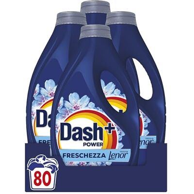 Dash Power Detersivo Liquido Lavatrice, 80 Lavaggi (4x20), Freschezza Di Lenor, Risveglio Primaverile, rimuove addirittura gli odori di sudore vecchi di 7 giorni, per una pulizia impeccabile Dash Power Detersivo Liquido Lavatrice, 80 Lavaggi (4x20), Freschezza Di Lenor, Risveglio Primaverile, rimuove addirittura gli odori di sudore vecchi di 7 giorni, per una pulizia impeccabile